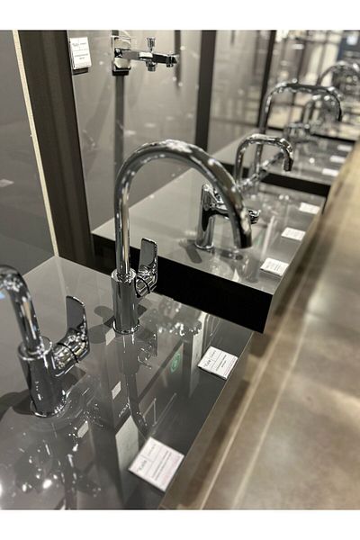 KALE Tandem Bathroom Sink Kitchen Faucet and 53270 Overhead Shower Set