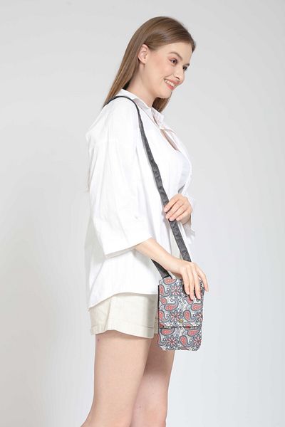 Street Bag Ethnic Roza Shoulder Bag - Καθημερινή χρήση ταξιδιού, μικρή τσάντα με θήκη τηλεφώνου