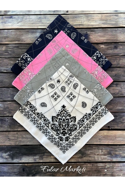 Fular Marketi 100% Cotton Elegance Cotton Bandana Set