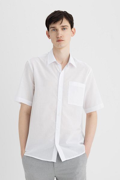 DeFacto Relax Fit Summer Polo γιακά Βαμβακερό κοντομάνικο πουκάμισο C7598ax24sm
