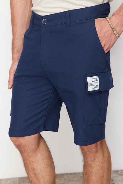 Trendyol Collection Bézs színű, normál szabású rövidnadrág - Címke részletes TMNSS24SR00052
