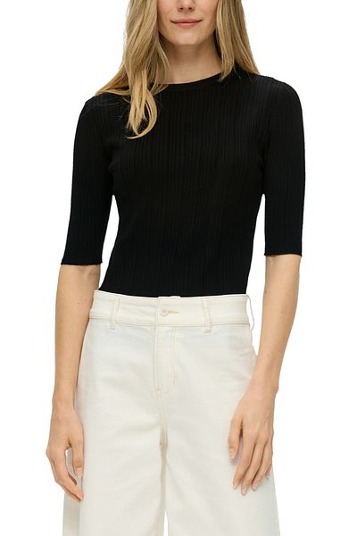 s.Oliver Gerippter Pullover z Viskosestretch