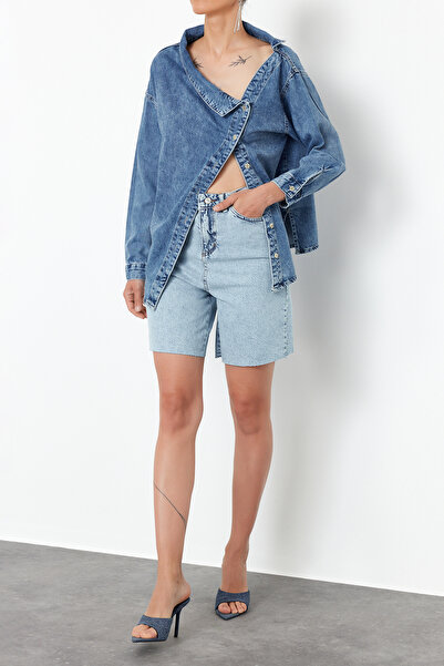 Edit by Trendyol Світло-блакитний джинсовий сорт TEDSS24SR00015