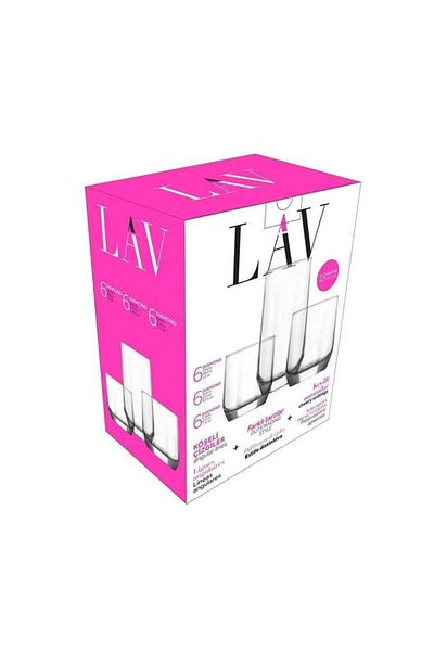 LAV Gold Gilded Diamond 18 Piece Soft Drink Water Set