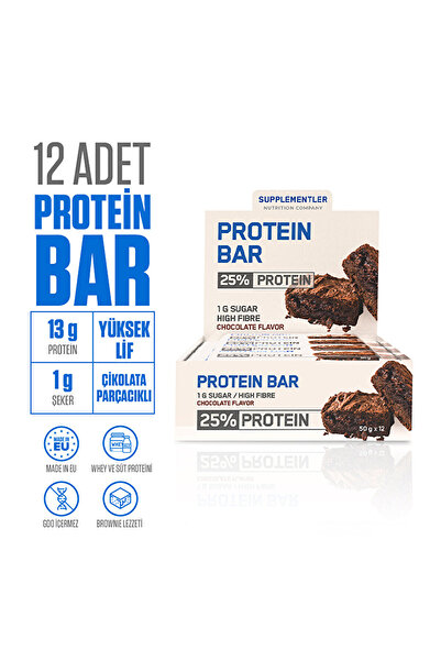Supplementler Protein Bar 50 gr 12 Adet - Çikolata