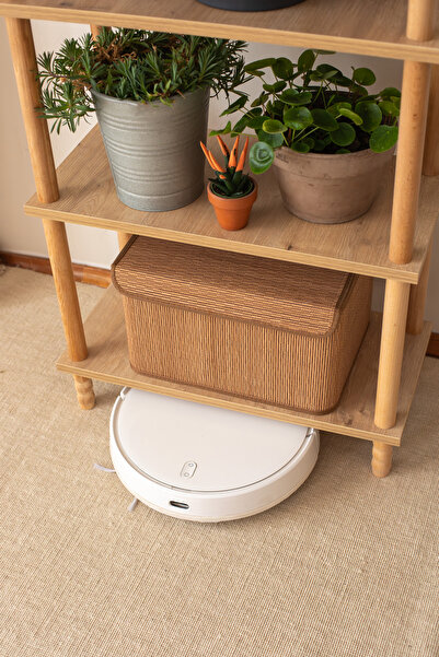 HAMUR Concept 4 Raflı  Kitaplık Banyo Mutfak Dolabı  Balkon Organizer Ofis Düzenleyici Ahşap Nature