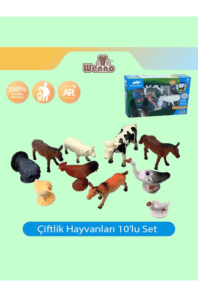 cayenna Animal Planet Çiftlik Hayvanları Figürleri 10'lu Set