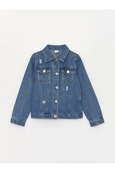 LC Waikiki Shirt Collar Girl's Jean Jacket
