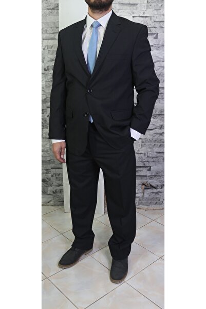 Bilgiçler Erkek Siyah  kılasik kesim  Mono Yaka Takım Elbise