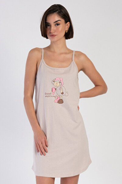 shefox Rochie tunică cu bretele pentru femei Cămașă de noapte