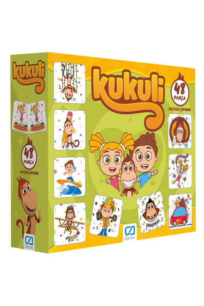 CA Games Kukuli 3 Yaş ve Üzeri Çocuklar için 48 Parça Eğitici Görsel Hafıza Kart Oyunu