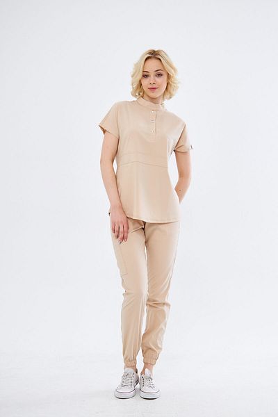 Class Üniforma Nova - Tricou flexibil pentru asistentă și doctor, cu guler înclinat din Lycra, cu jumătate de plachetă, cu capse