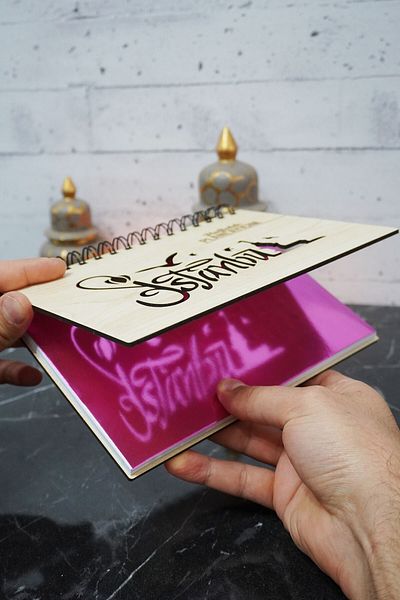 markcat Istanbul Design Wooden Plan Notebook - Αντιμετώπιση χωρίς ημερομηνία - Σημειωματάριο εβδομαδιαίου προγραμματισμού - Α5