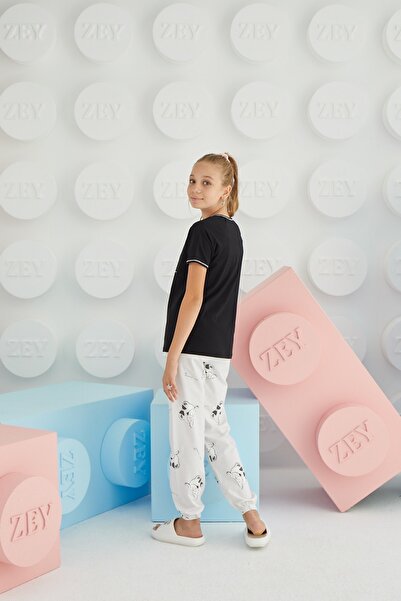 ZEYZEY 8614 KIZ Ç. BASKILI PİJAMA TAKIM GARSON