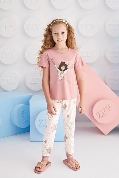 ZEYZEY 8672 GIRL'S PRINTED PAJAMAS SET