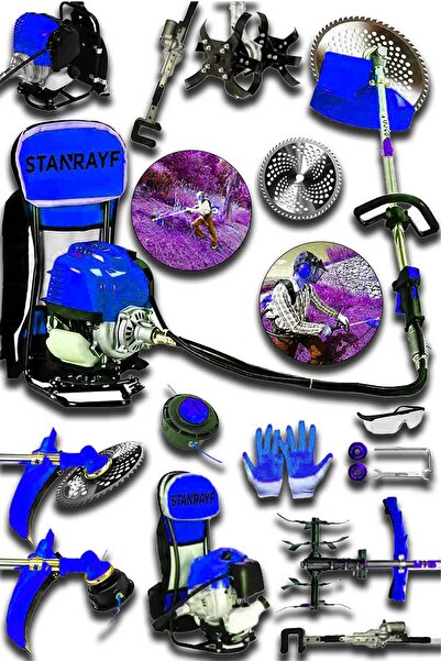 stanrayf Alman 16 Hp Çelik Şanzıman Benzinli Sırt Tipi Tırpan Motoru Zeytin S...