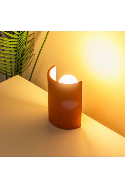 TABART Orange "Luma" Decorative Desktop Concrete Sconce - Wired Led Bulb Gift