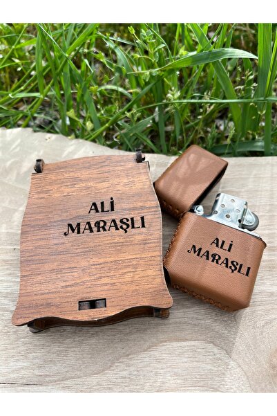 dagdan store Kişiye Özel Deri Kılıflı Zippo Çakmak