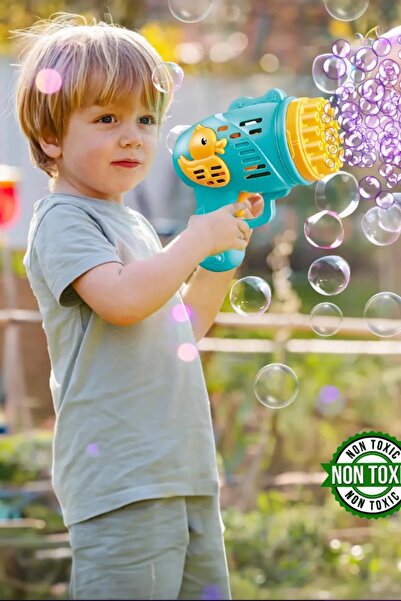 PeriYedi Köpük Baloncuk Köpük Tabancası 23 Baloncuk Çıkışlı Ördekli Köpük Tabancası ve 1 Adet Baloncuk sıvısı