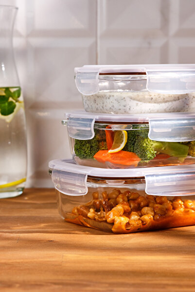Emsan Lina Borosilicate 3-Piece Storage Container