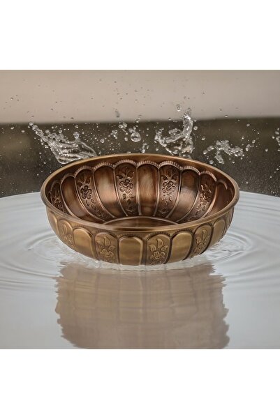 canper Hamam Tası Eskitme Yeşil Hamam Tası Motifli Metal