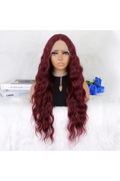 Suzan Peruk Doğal Dalgalı Tül Peruk Efsane su dalgalı medikal özel seri KIZIL