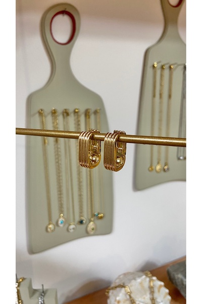 YASUGARAGE Çelik strip oblong küpe