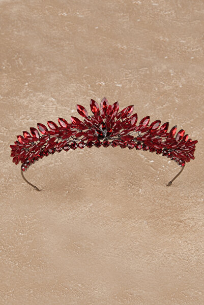 Limelia تاج زي العروس للنساء بالحناء وتاج الزفاف باللون العنابي