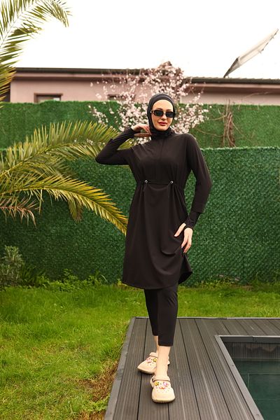 ButikKardelen New Season Camellia Hijab Swimsuit - Four Pieces 10358