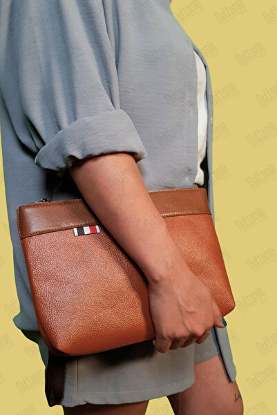 NEWISH POLO ACCESSORIES Веганскокафява кожена водоустойчива каишка за китка Портфолио за пътуване, унисекс чанта (28*18CM)