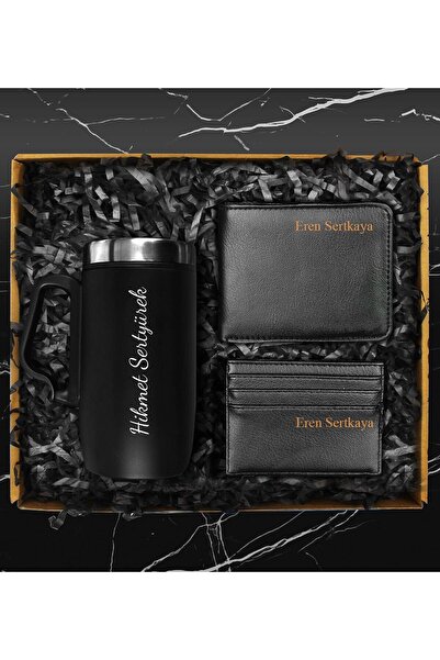 Genel Markalar Bardak Termos & Cüzdan & Kartvizitlik Hediye Seti