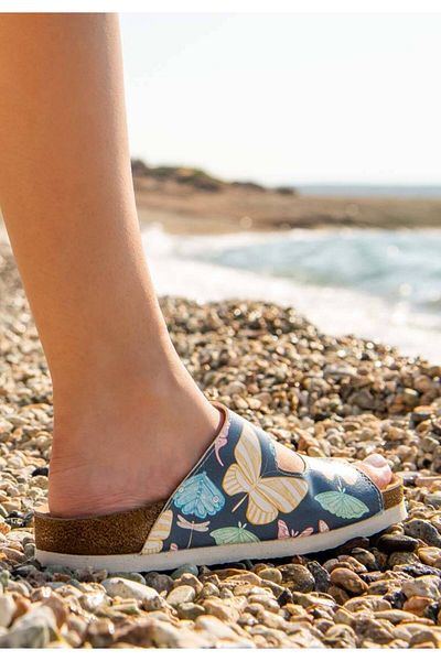 Dogo Women's Vegan Leather Multicolored Slippers - Wings In My Soul Design