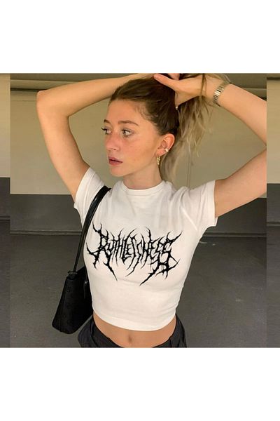 DEEFWEAR Y2k Printed Half Crop Body