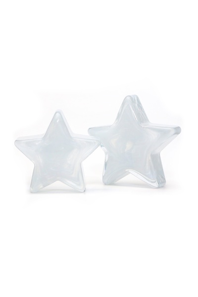 Missi Dekoratif Beyaz El Yapımı Cam Yıldız Obje-8 Cm
