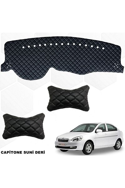 caraks Hyundai Accent Era - سجادة الصدر والرقبة باللون الأسود