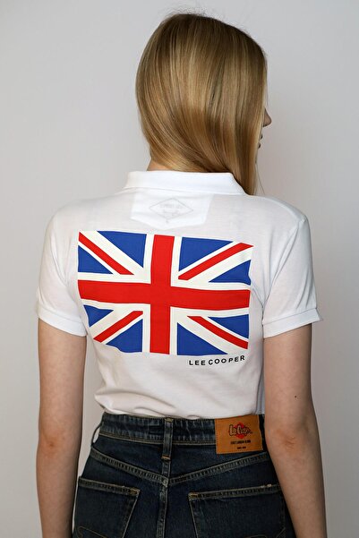 Lee Cooper Twıko Women's Pique Polo Neck T-Shirt White