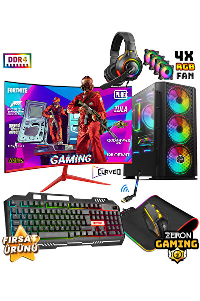 Zeiron Nrx40 i5 12400F 32GB 512GB M.2 SSD RX580 8GB 23.8" 165Hz Oyuncu Masaüs...