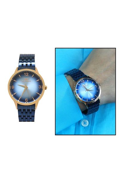 Tesbihane Navy Blue Steel Cord Men's Wristwatch Th-f11932a-t