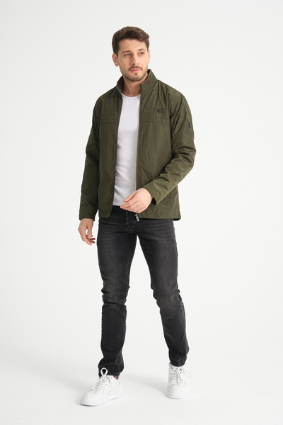 Wise Ανδρικό ανοιξιάτικο παλτό με λεπτομέρεια στο στήθος