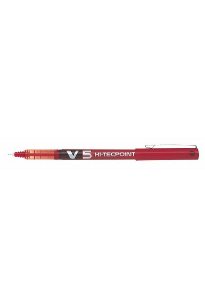 Pilot Roller Pen Hi-tecpoint Needle Tip 0.5 Mm Red Bx-v5-r (Box of 12)