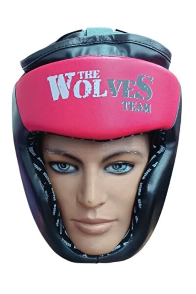 JUMOK BOKS-KİCK BOKS-MUAY THAİ YANAKLI KASK SİYAH- KIRMIZI