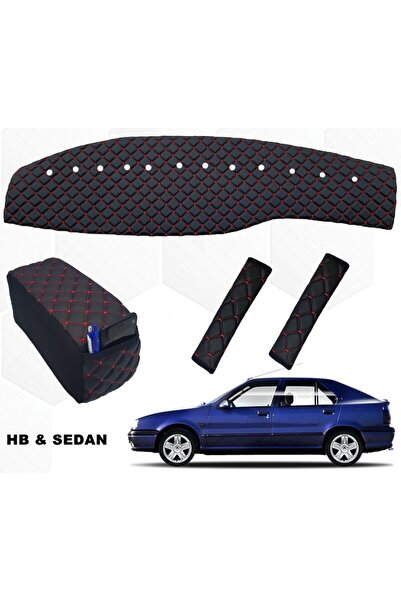 caraks Renault 19 Europa Uyumlu Göğüs Halı+kolçak+emniyet Kemer Konforu Kırmızı