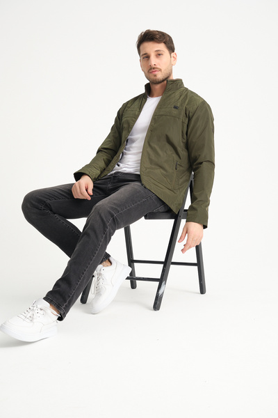 Wise Ανδρικό ανοιξιάτικο παλτό με λεπτομέρεια στο στήθος