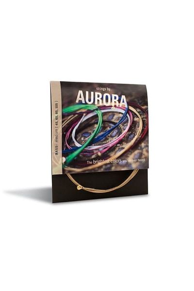 Aurora Strings Premium Bass Guitar String (45-65-85-105) Gold Color Bass Guitar Tel