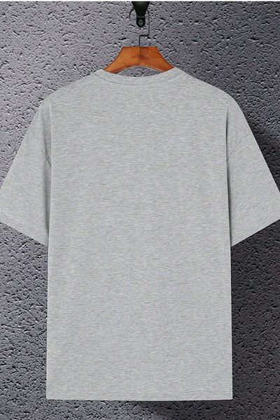 MODAGEN Μπλουζάκι Unisex Grey Crew Neck Dream με στάμπα oversize
