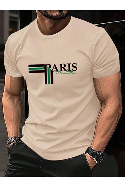 AFROGİYİM Ανδρικό μπλουζάκι Paris Manhattan Line με στάμπα Oversize