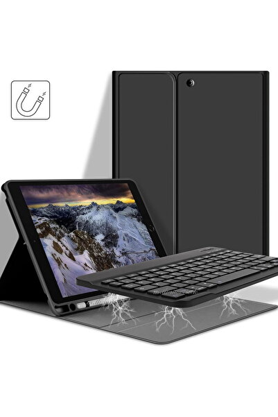 m.tk moveteck İpad Air 4/5/6 Nesil Air 11 2025 M3 Uyumlu Tablet Klavyeli Kılıf Bluetooth Kalem Bölmeli Stand