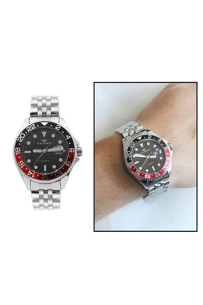 Tesbihane Ferro Silver Color Steel Cord Men's Wrist Watch Th-f11196a-a8
