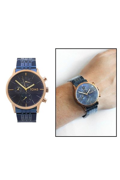 Tesbihane Toms Navy Blue Steel Cord Men's Wristwatch Th-tm1911a-1018-t