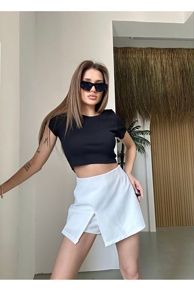 MILANOFOX Slit Double Short Skirt with Elastic Back